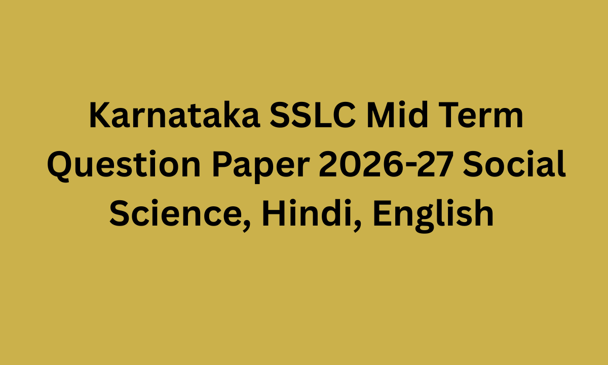 karnataka sslc mid term question paper 2026 27