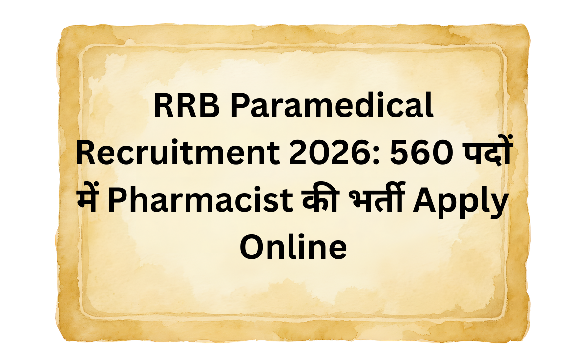 rrb paramedical recruitment 2026
