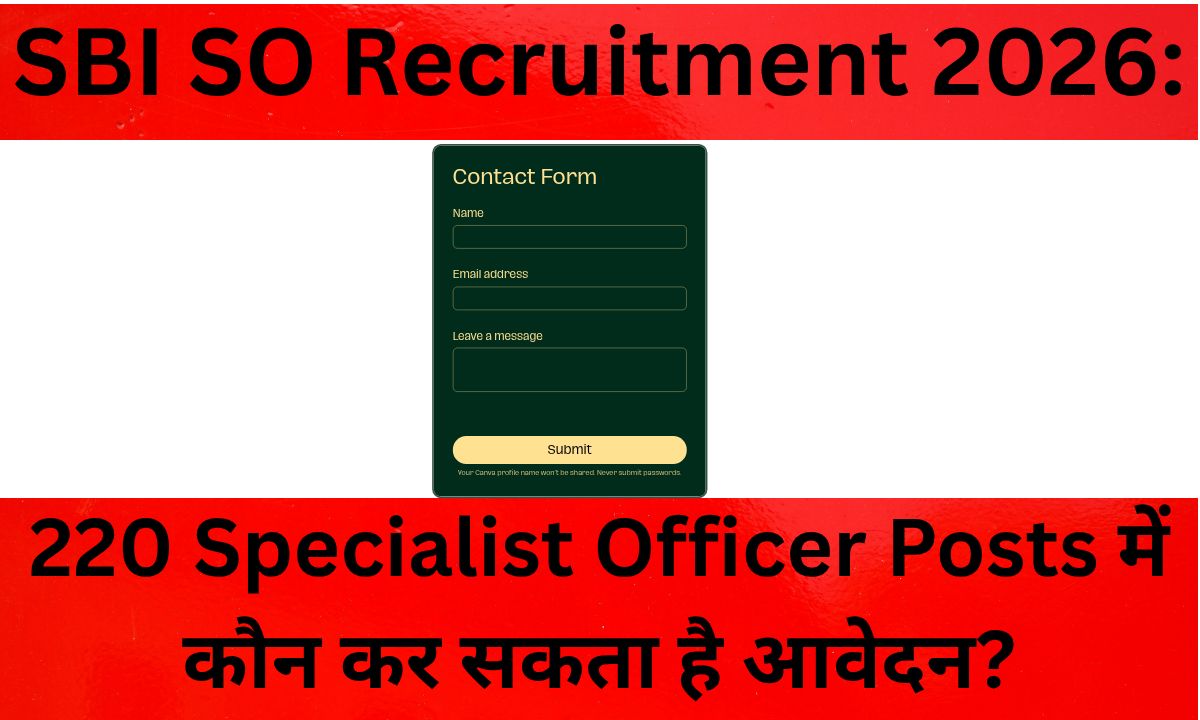 sbi so recruitment 2026